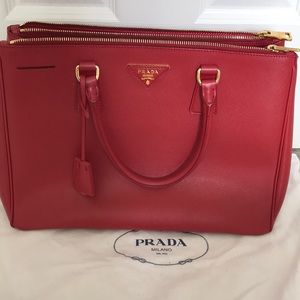 Prada red saffiano medium executive